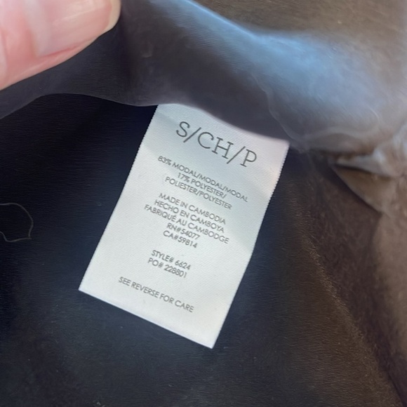 Cabi Lyric Blouse Top Small Black Convertible sleeves Small Modal button down - Picture 7 of 7